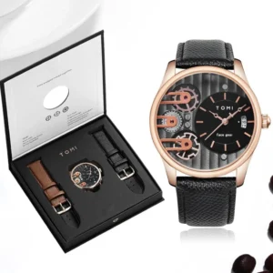 montre de luxe tomi face gear t 105 pour homme – coffret élégant